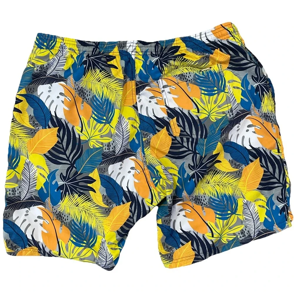 NWT Relleciga Hawaiian Lined 2XL Leaf Print Beach Shorts‎ 36